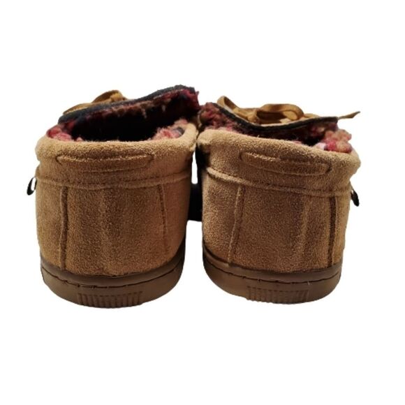 Muk Luks Lined Leather Moccasins  Brown Size 9 - Picture 4 of 10